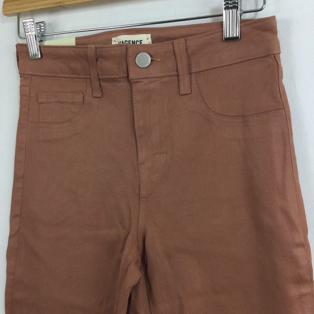 L'agence Womens Marguerite Coated High Rise Skinny Jeans Brown Size 25 - Picture 2 of 7